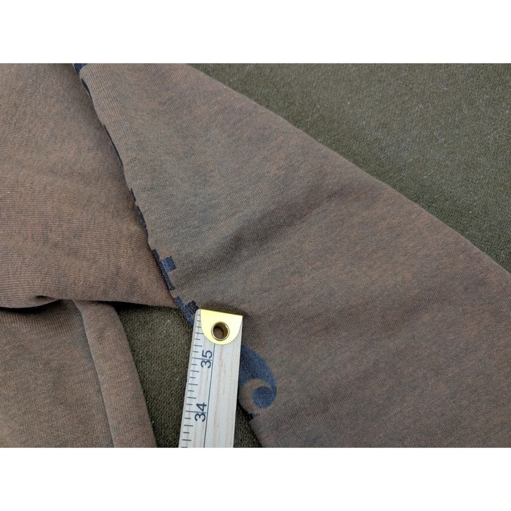 Carhartt Hoodie Mens XXL Brown Fleece Pullover Sweatshirt Kangaroo Pocket Faded‎